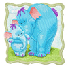 Heffalump Mother and baby  machine embroidery design